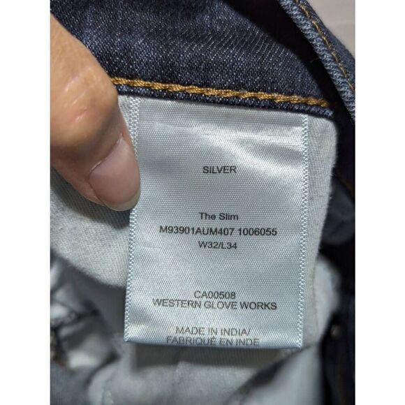 Silver Jeans Authentic Men's Blue Dark-Wash Mid-Rise Straight-Leg Jeans Size 32/ - Picture 7 of 8